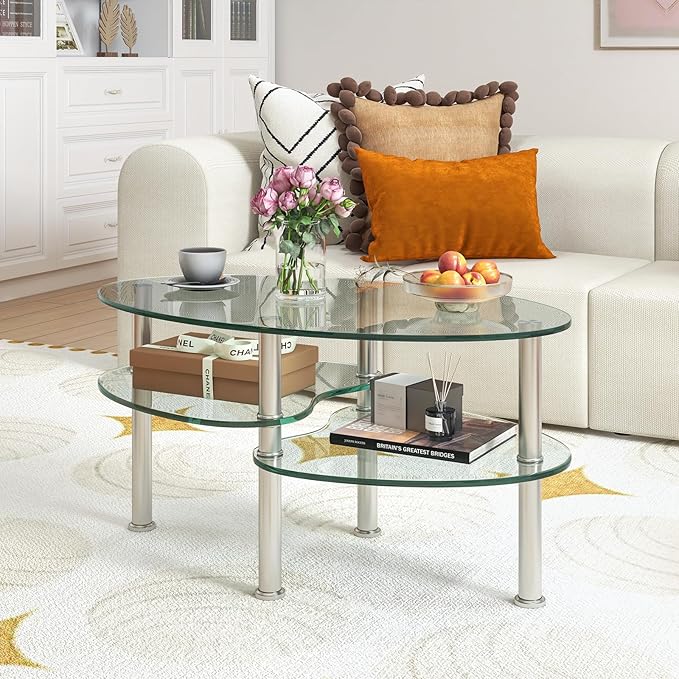 Oval Glass Coffee Table