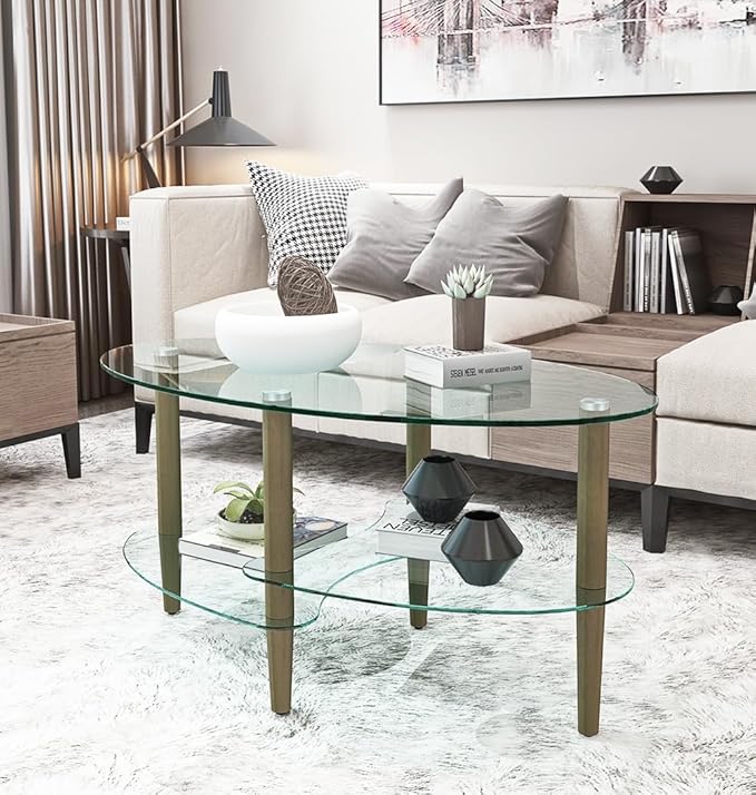 Oval Glass Coffee Table