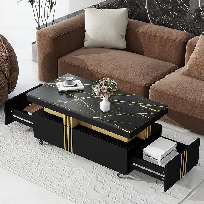 Black Marble Coffee Table 