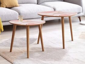 Marble-and-wood-coffee-table