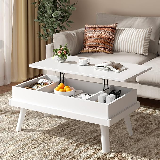 White Coffee Table With Storage