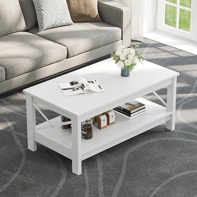 White Coffee Table With Storage