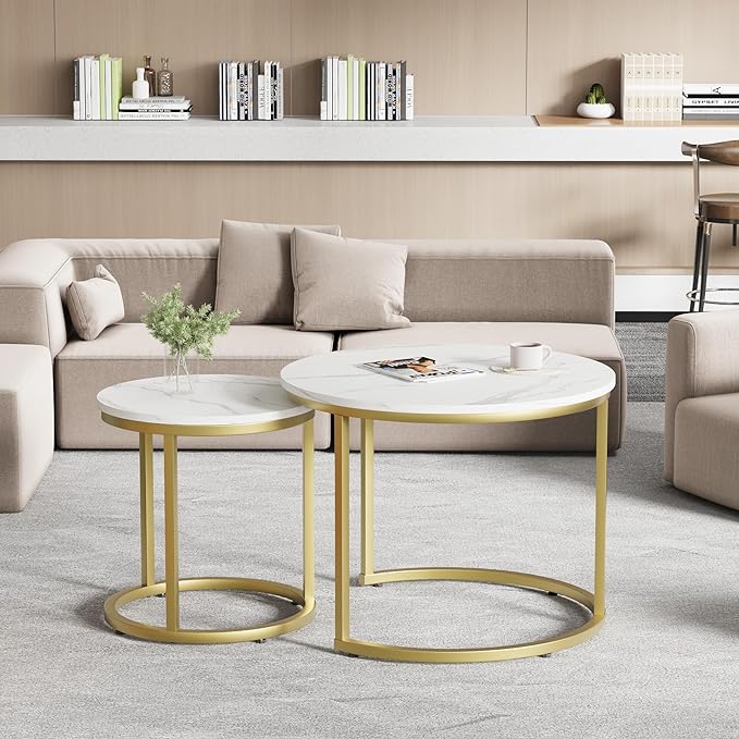 White and gold coffee table