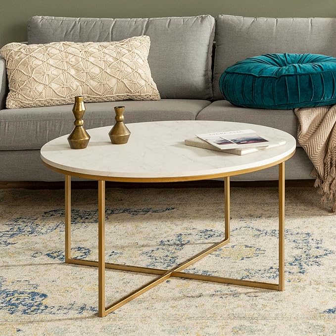 White and gold coffee table